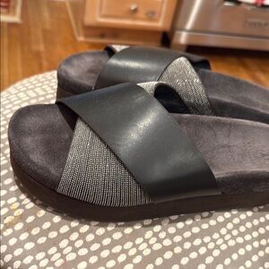 Brunello Cucinelli Black and Gray Sandals.  Size 10